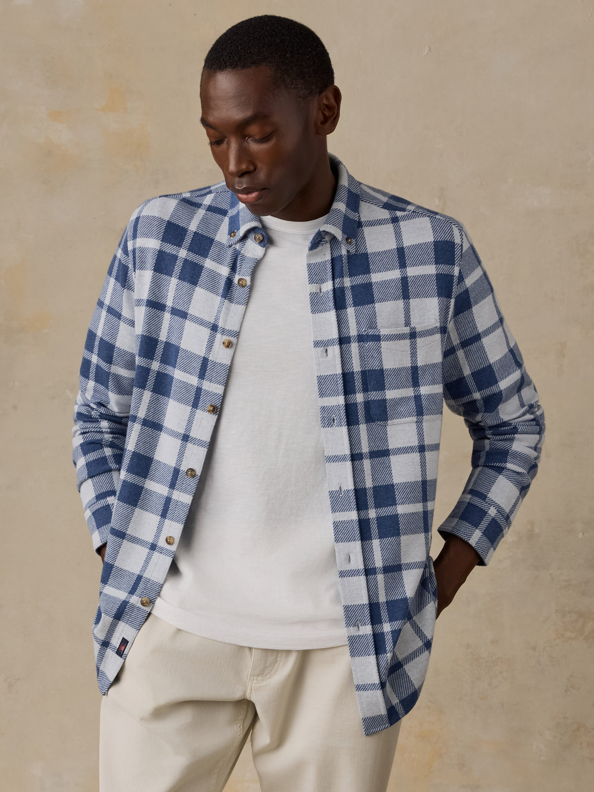 Sweater Shirt (Single Pocket) - Stone Lake Plaid