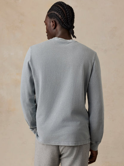 Long-Sleeve Recycled Terry Tee - Lakeshore Grey