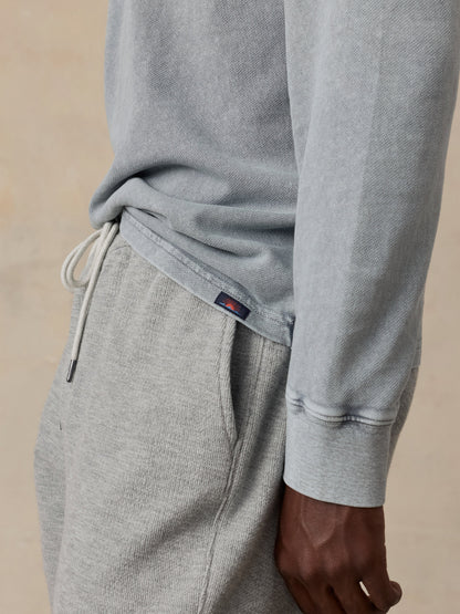 Long-Sleeve Recycled Terry Tee - Lakeshore Grey