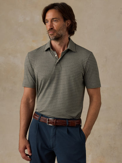 Polo - Olive Rock Stripe