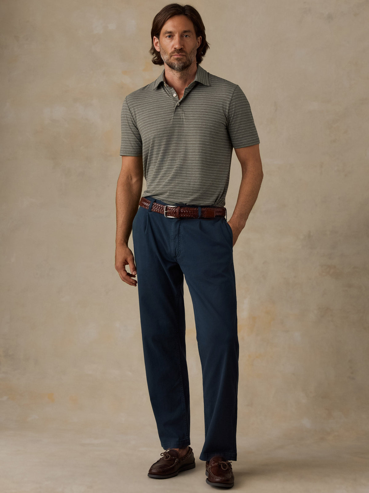 Polo - Olive Rock Stripe
