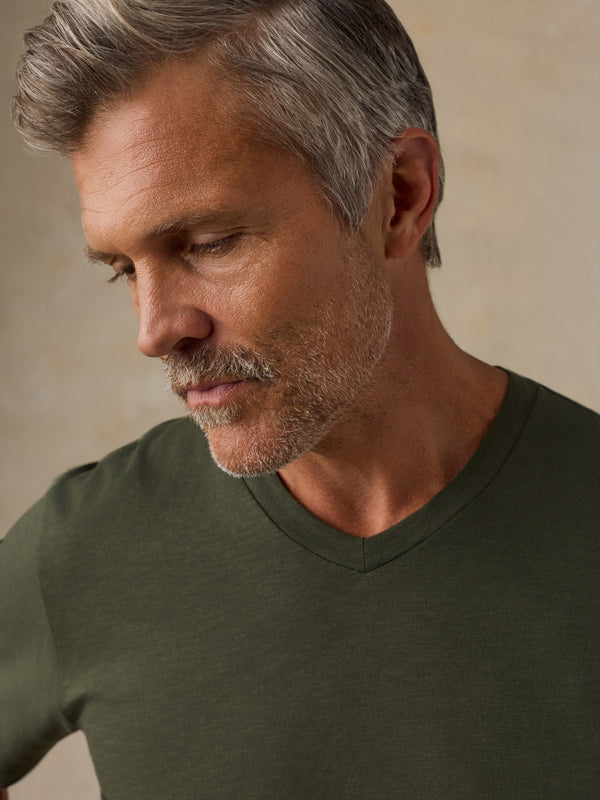 Short-Sleeve Sunwashed Regenerative V-Neck Tee - Forest Grove