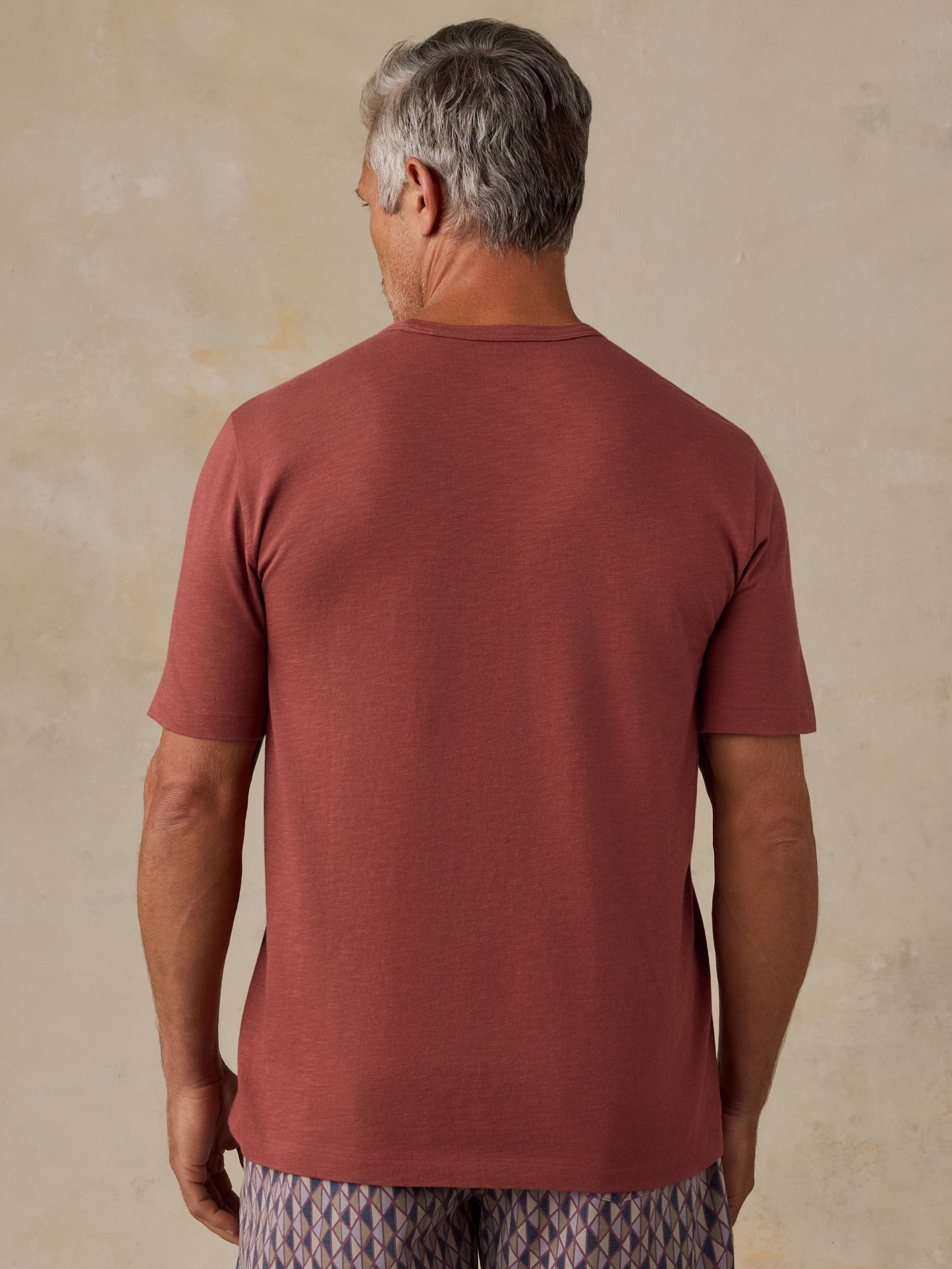 Sunwashed Regenerative Pocket Tee - Sunset Red