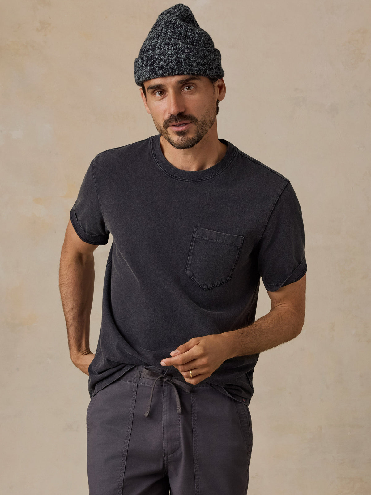 Short-Sleeve Recycled Cotton Tee - Ridge Black