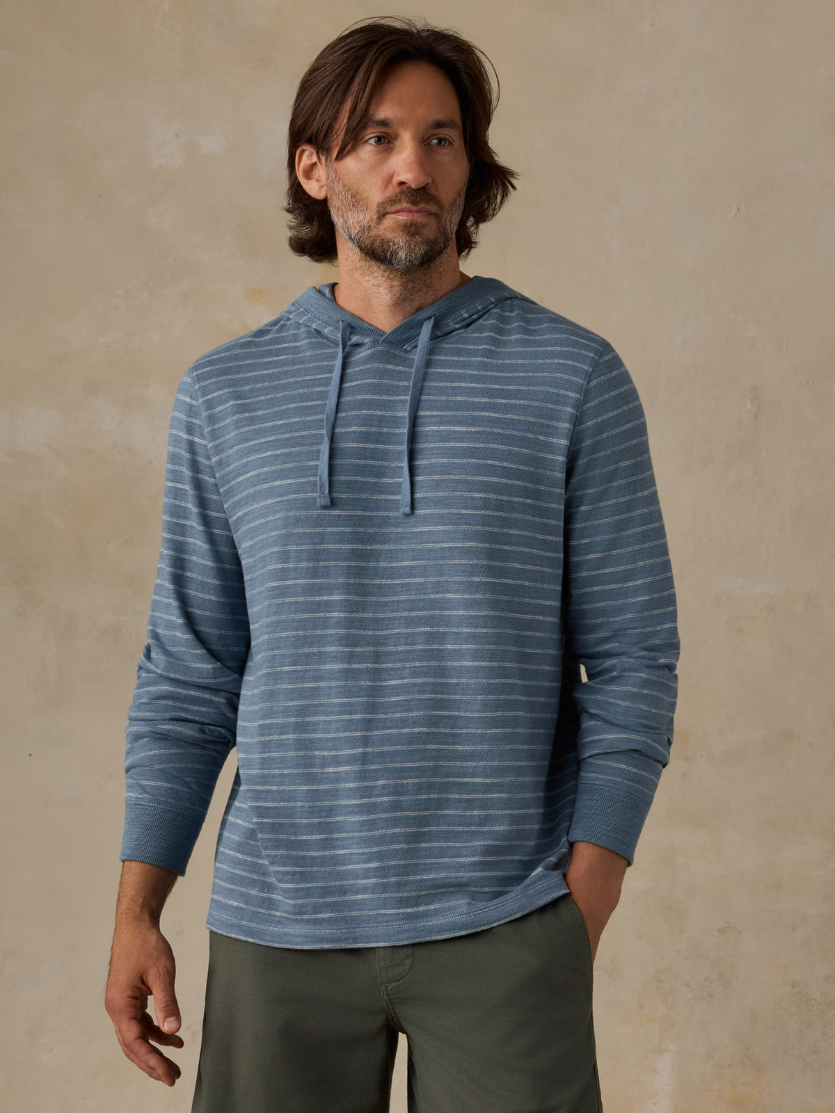 Sunwashed Organic Hoodie - Marine Rock Stripe