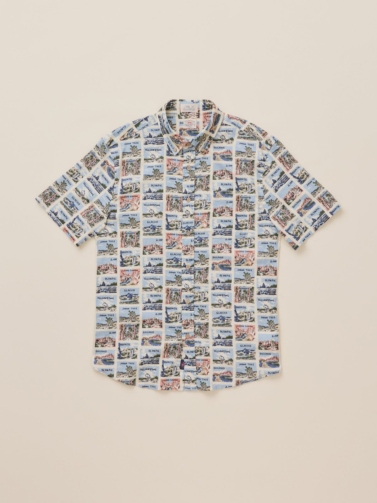 Faherty x Parks Project Short-Sleeve Breeze Shirt - Sand Parks Tile