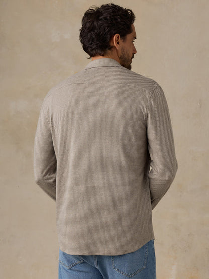 Sweater Shirt - Taupe Brown Pincheck