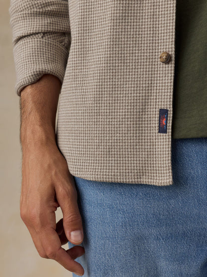 Sweater Shirt - Taupe Brown Pincheck