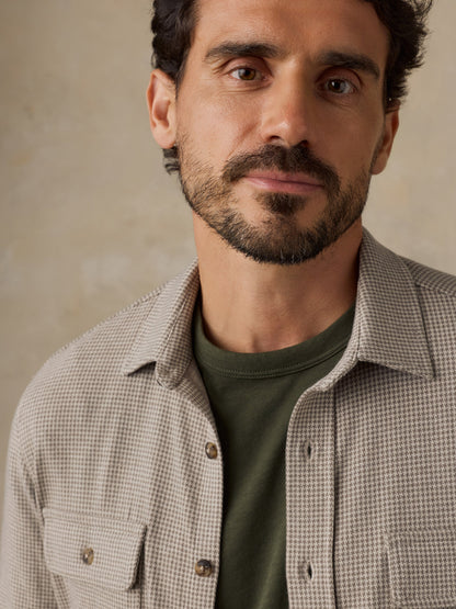 Sweater Shirt - Taupe Brown Pincheck