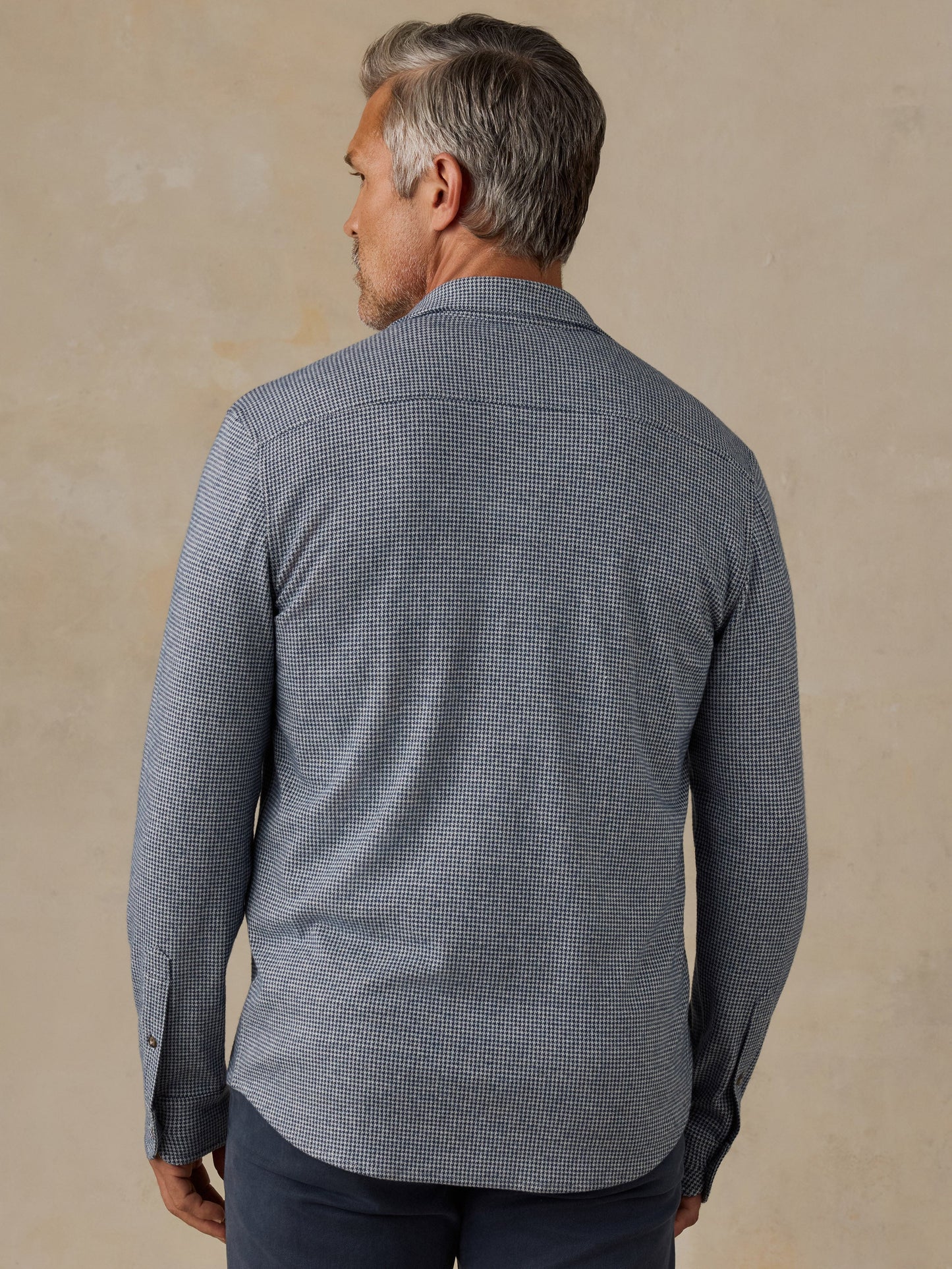 Sweater Shirt - Navy Cream Pincheck