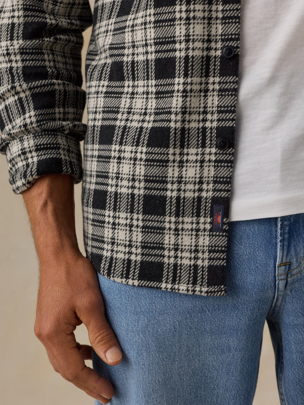 Sweater Shirt (Single Pocket) - Charcoal Coast Plaid