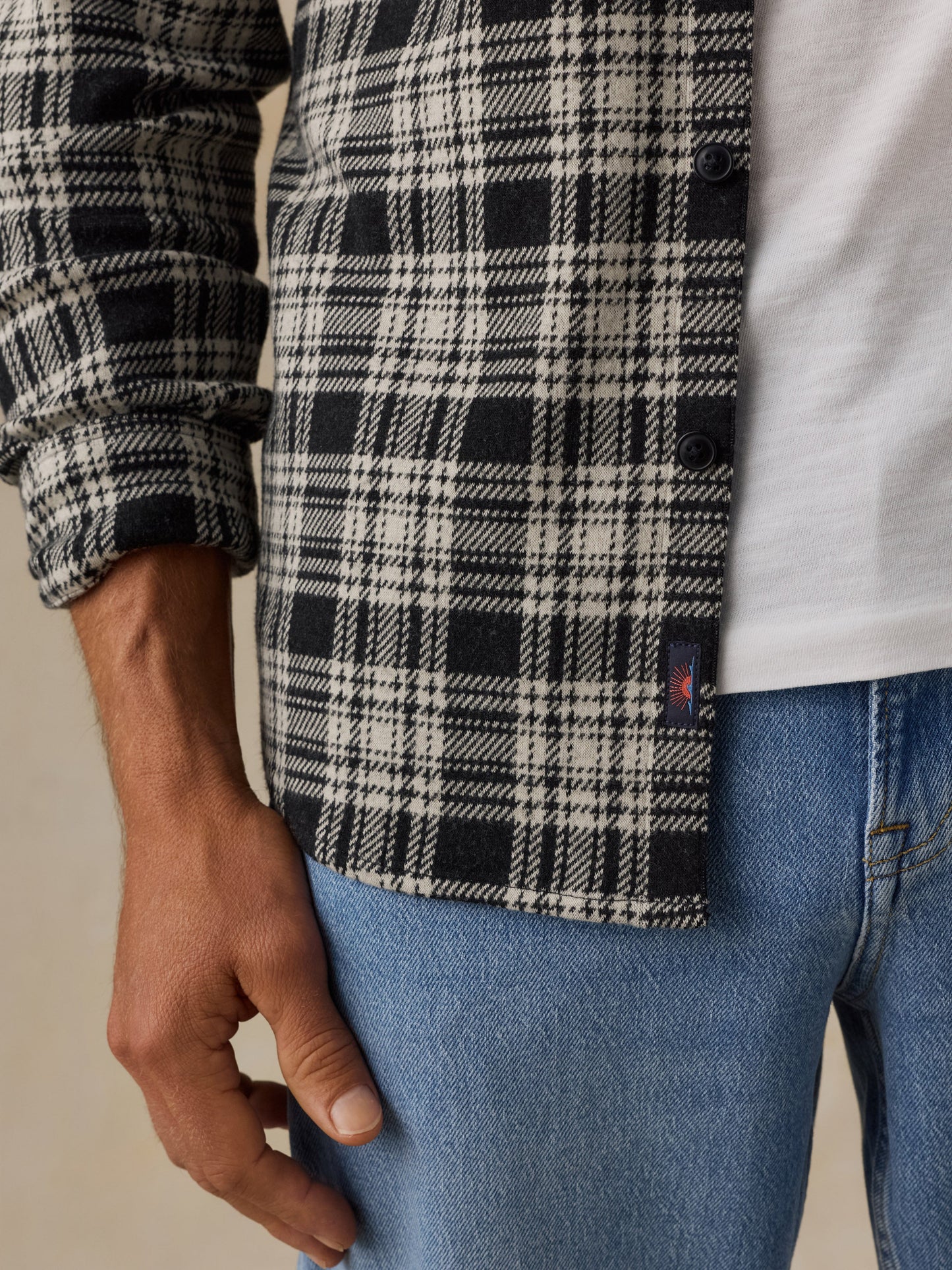 Sweater Shirt (Single Pocket) - Charcoal Coast Plaid