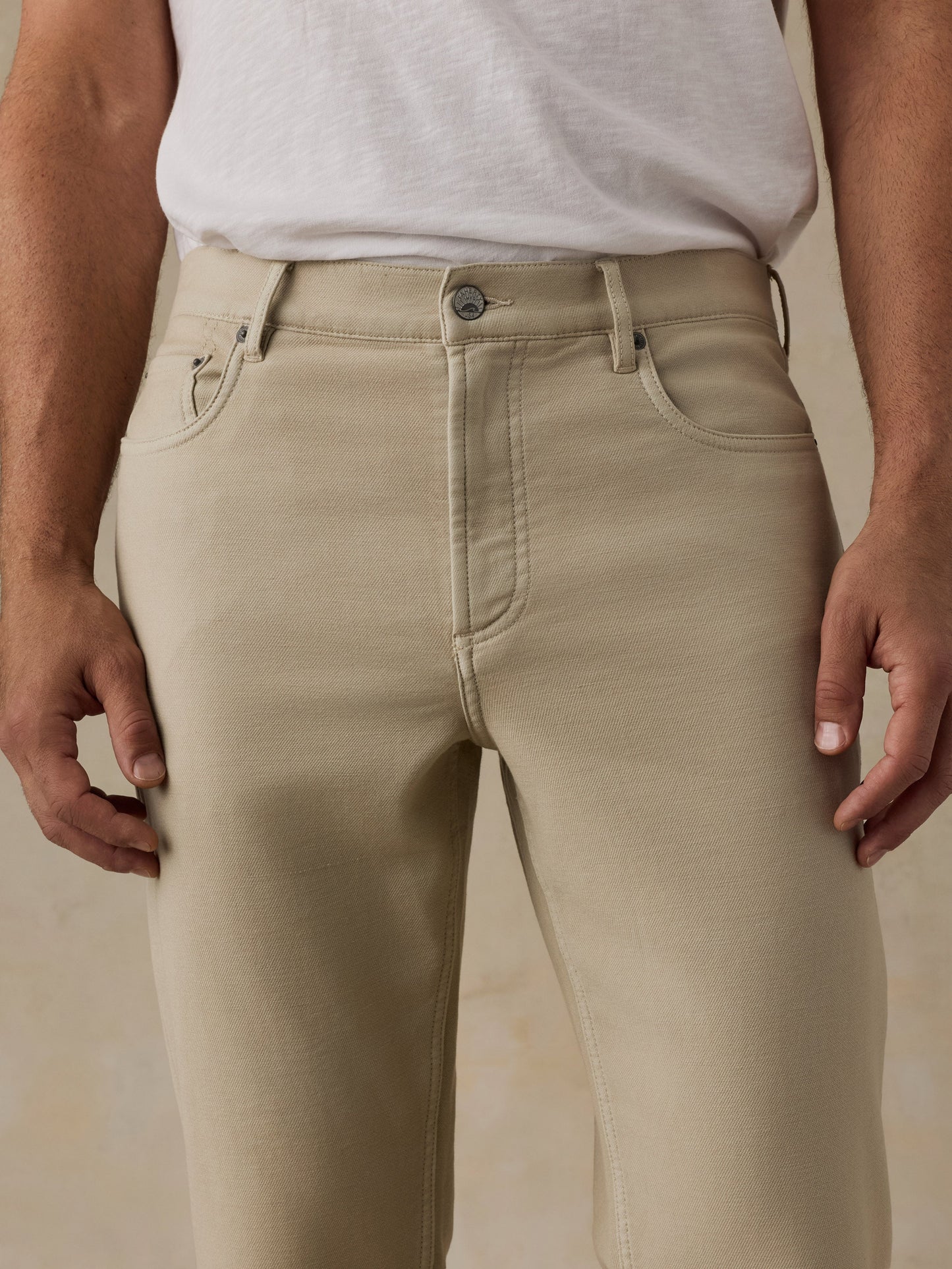 Stretch Terry 5-Pocket Pant - Stone