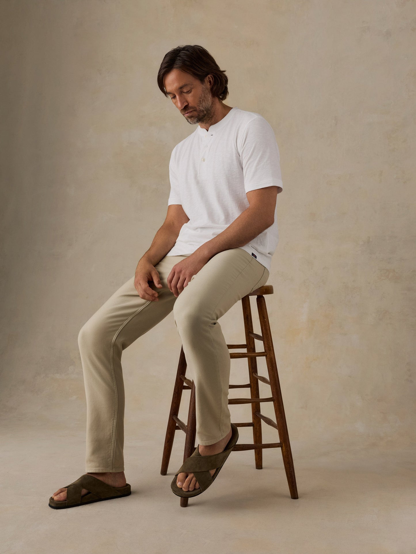 Stretch Terry 5-Pocket Pant - Stone